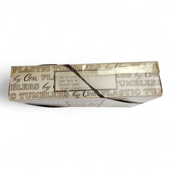 Vintage Cera Glass Les Plastique Tumblers 6pc Tomatoes 15oz Plastic Cups - Picture 9 of 14